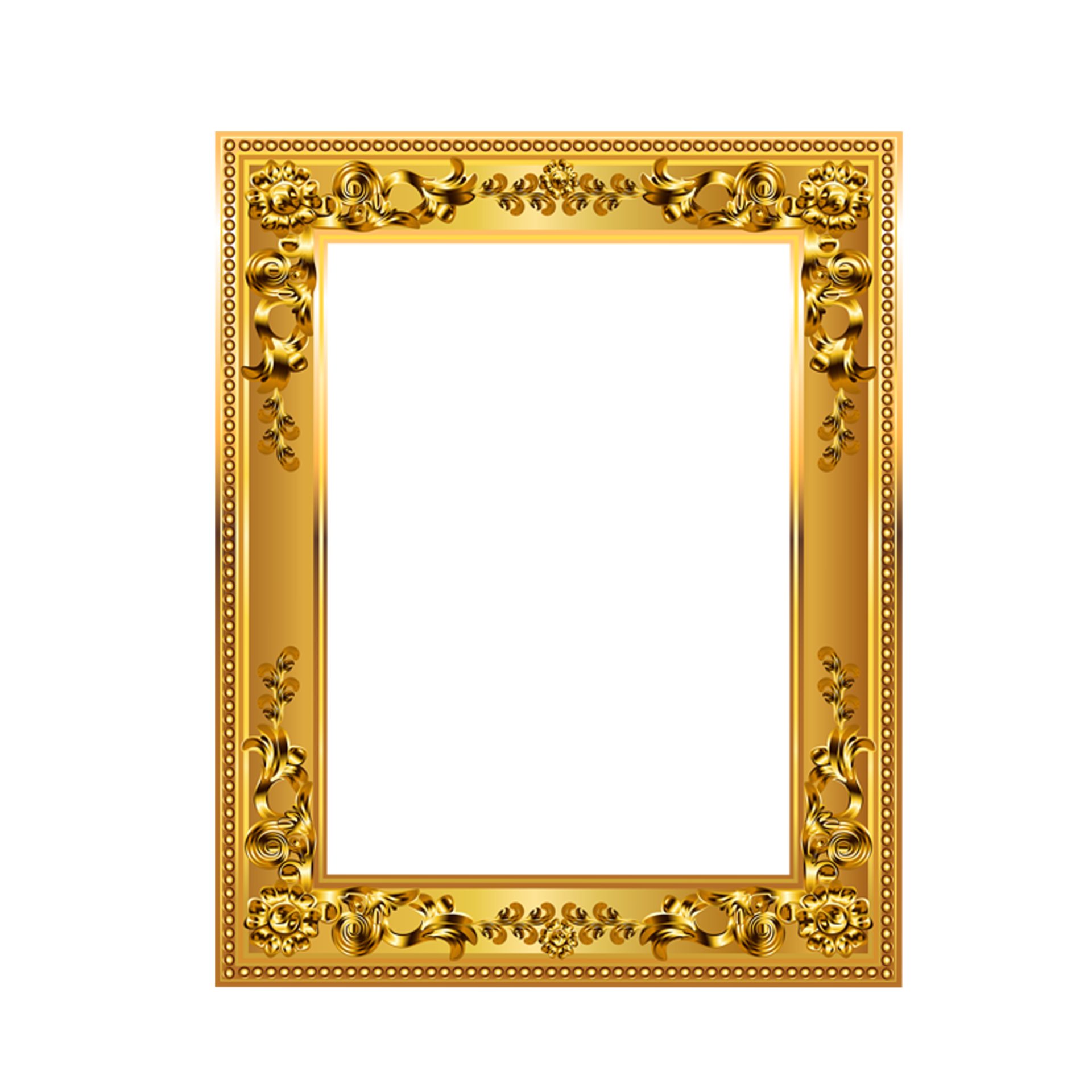Elegent Vintage Golden Picture Frame Border 12300581 PNG