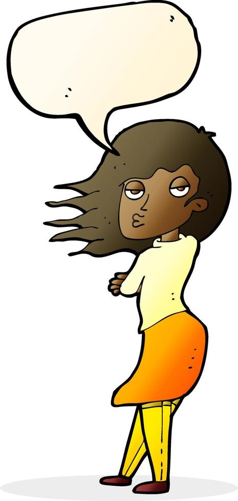 cartoon woman making photo face with speech bubble vector