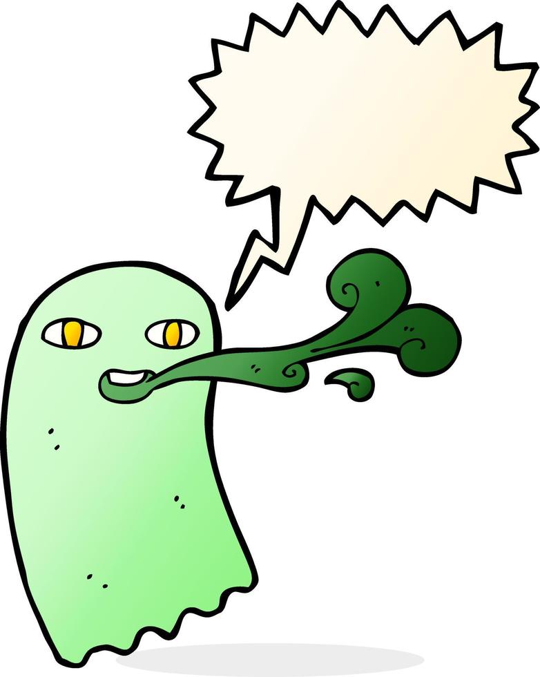 funny cartoon ghost with speech bubble vector