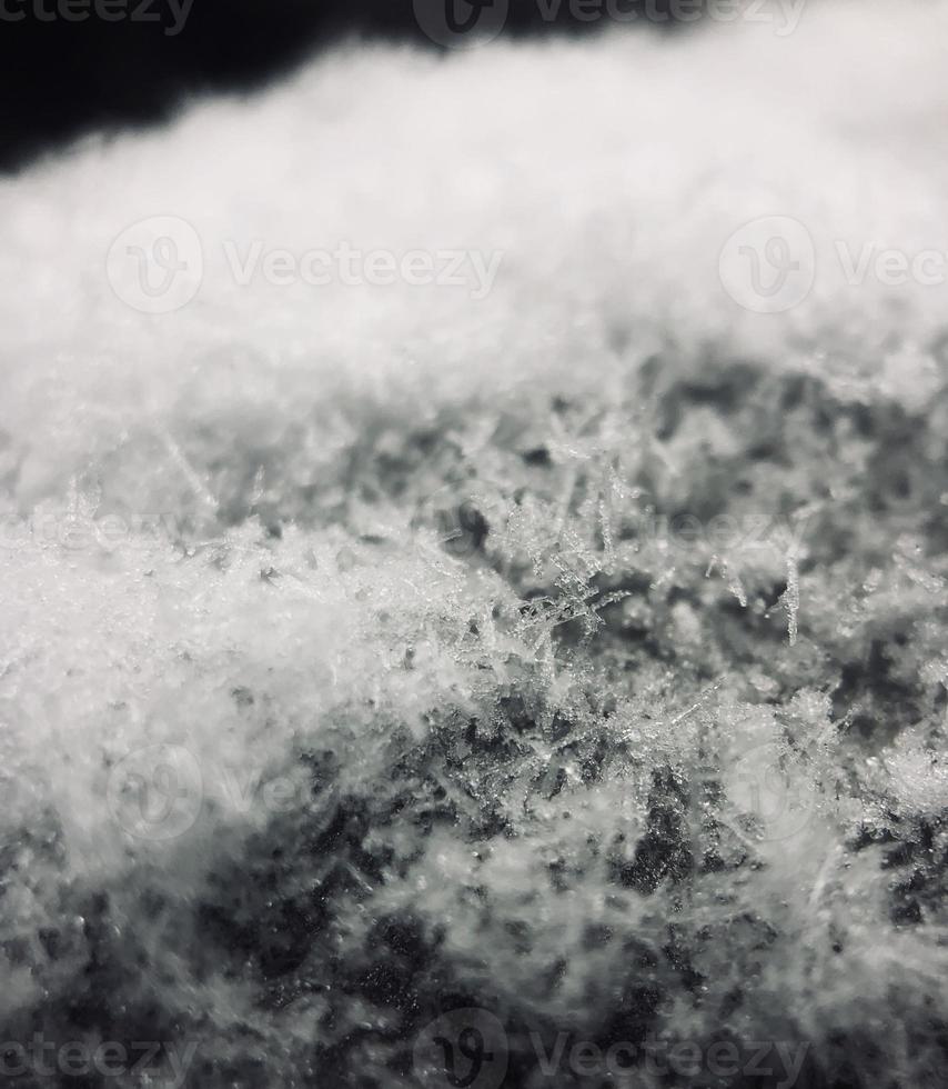 Close up snow and Winter frostwork pattern photo