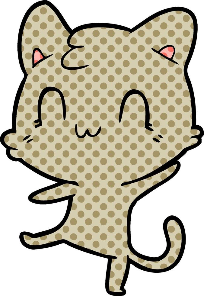 cartoon happy cat vector