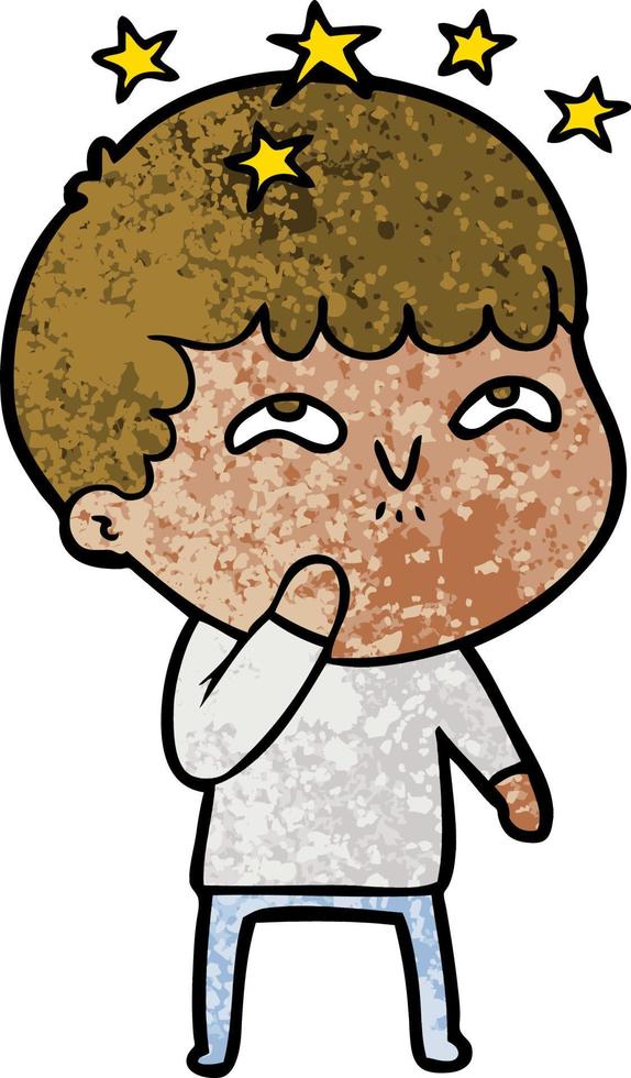 cartoon amazed boy vector