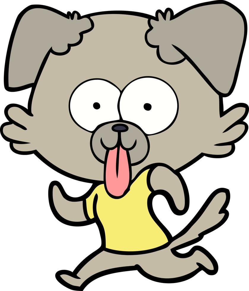 cartoon dog with tongue sticking out vector