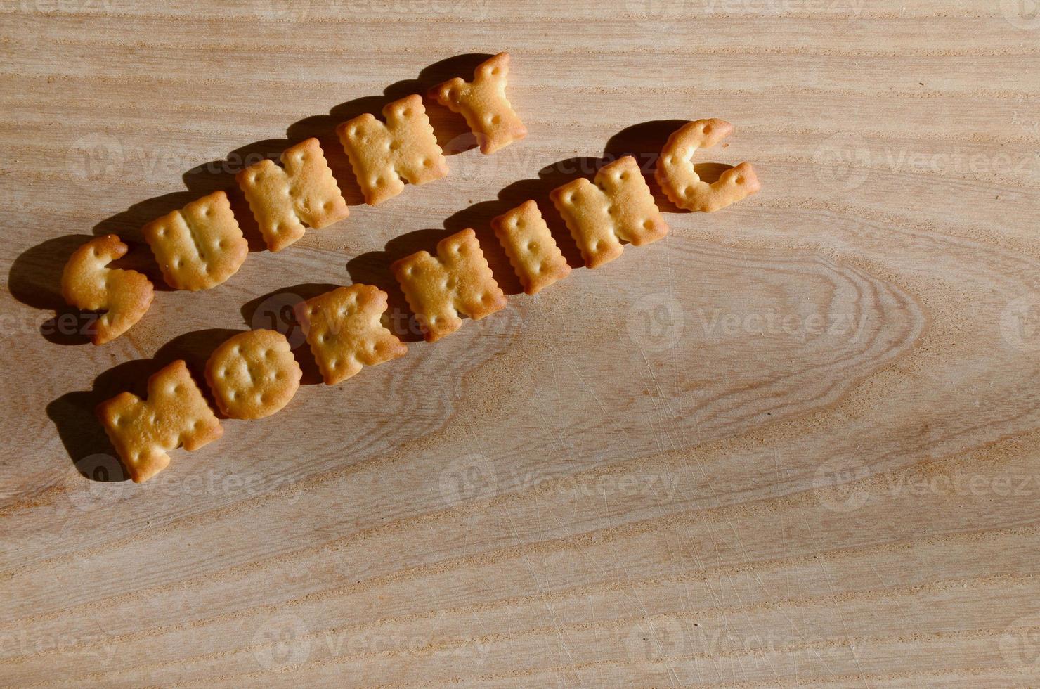 Sunny morning. Edible letters photo