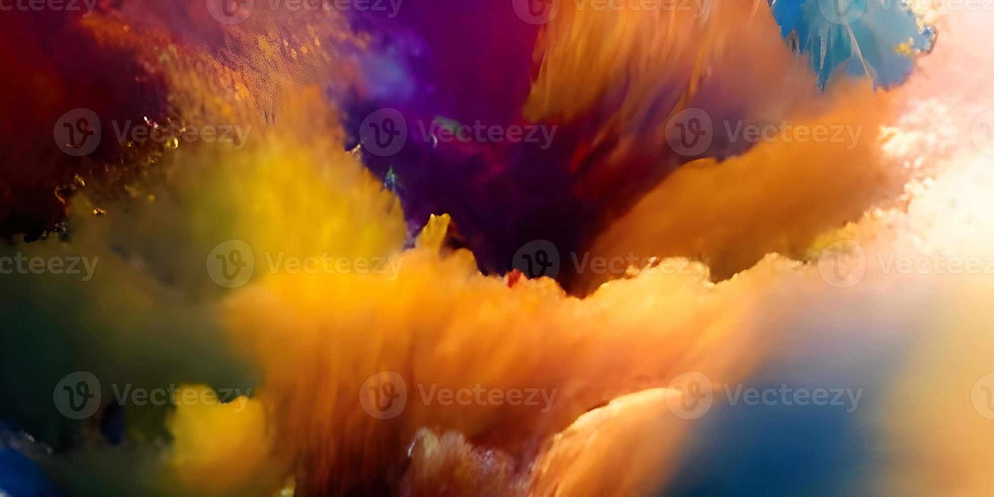 Abstract colorful oil painting on canvas. Semi- abstract image of flowers, Hand drawn brush stroke, oil color paintings. Modern art oil paintings for background photo