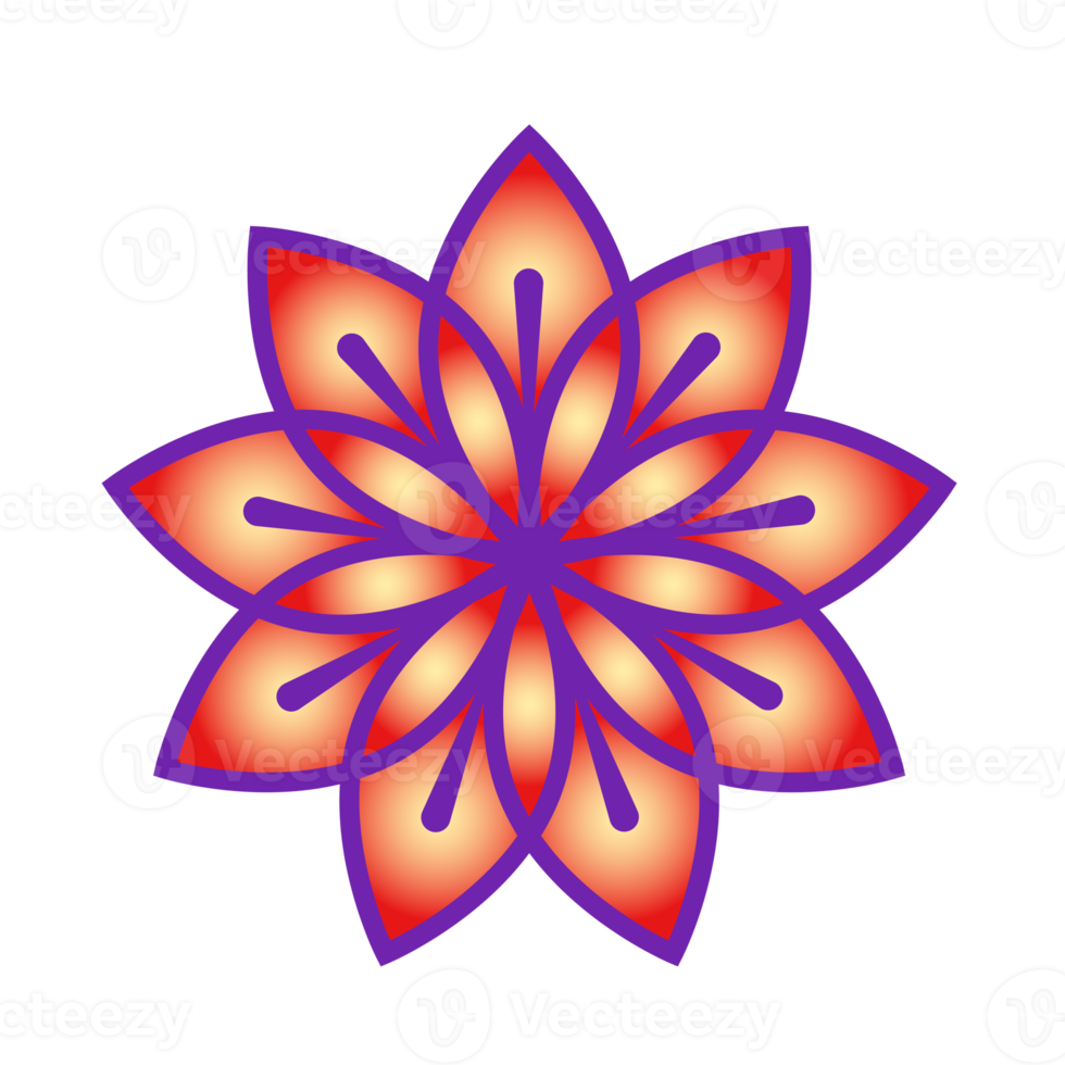 Botanical icon with vibrant colors and gradient. PNG with transparent background.