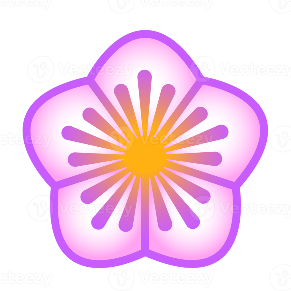 Botanical icon with vibrant colors and gradient. PNG with transparent background.