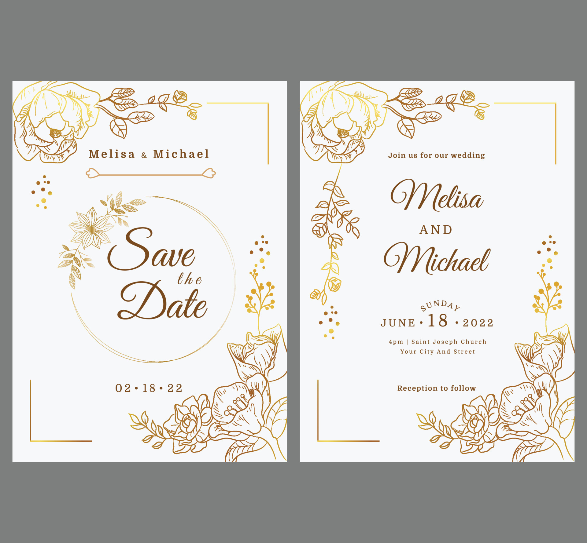 Luxury wedding invitation card template background with golden line art  flower, Organic shapes, Vector invite design for wedding card and vip cover  template 12301687 Vector Art at Vecteezy