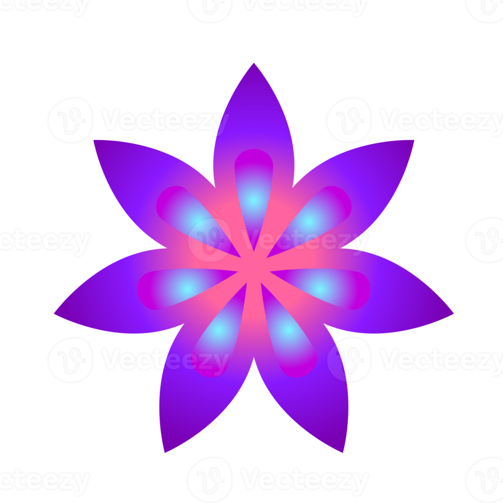 Botanical icon with vibrant colors and gradient. PNG with transparent background.