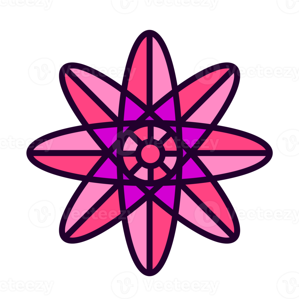 Botanical icon with vibrant colors and gradient. PNG with transparent background.