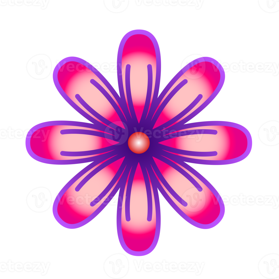 Botanical icon with vibrant colors and gradient. PNG with transparent background.