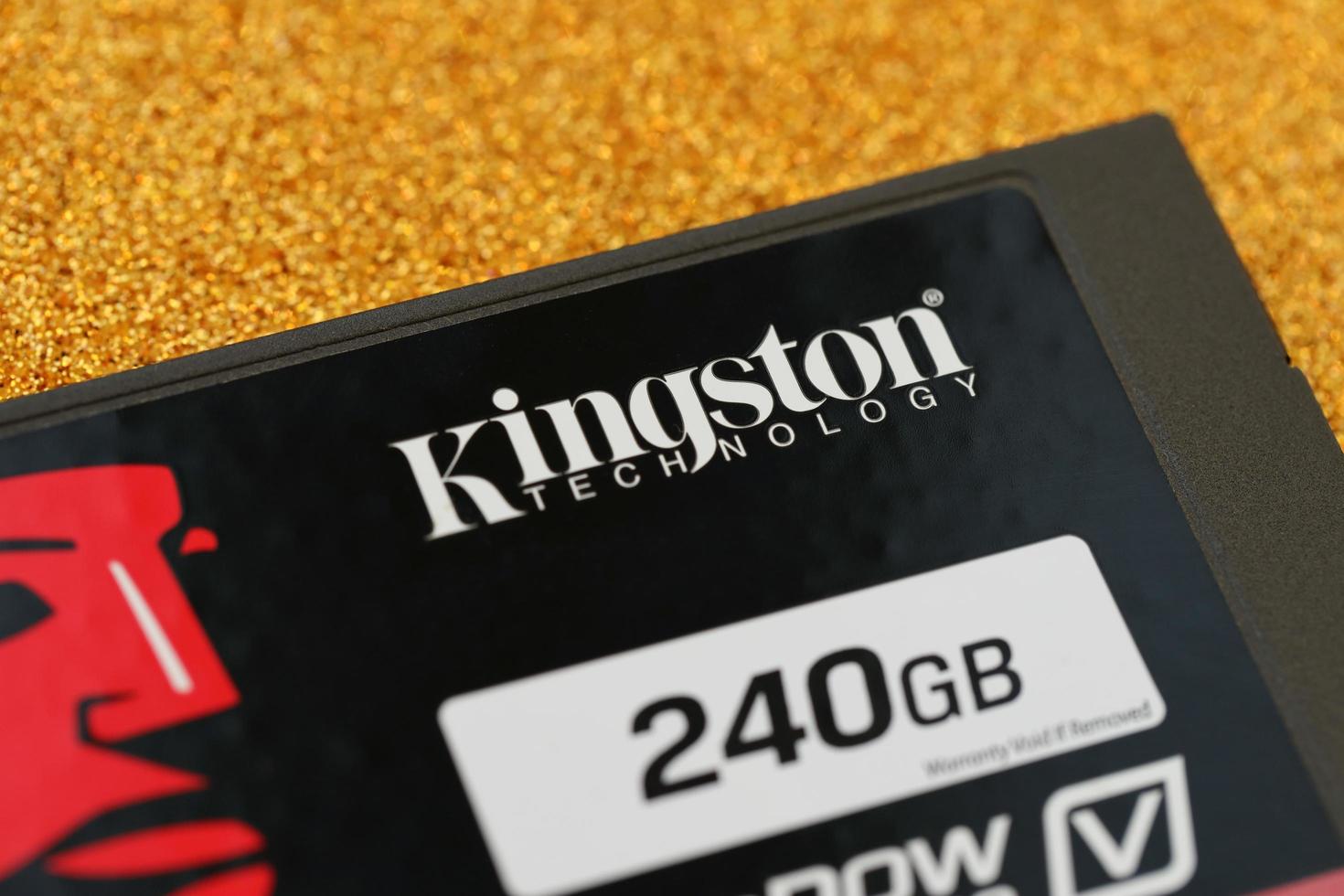 TERNOPIL, UKRAINE - JUNE 20, 2022 Kingston ssdNOW 300 SSD solid state drive storage 240gb assembled in Taiwan under the Kingston Technology Corporation photo