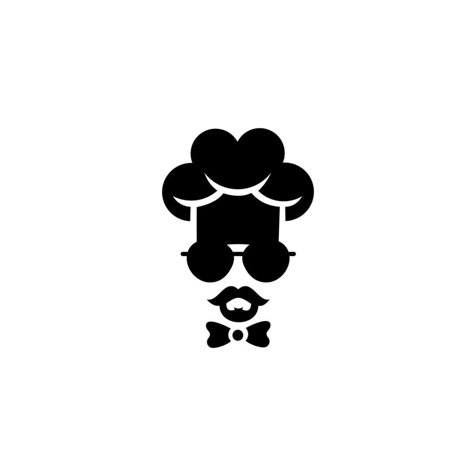 Chef in a cooking hat vector logo. Icon or symbol for design menu restaurant, cooking club, food studio or home cooking