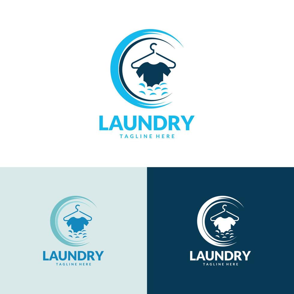 Laundry Logo. Template Design Vector for laundry business in creative silhouette shape isolate vector illustration.