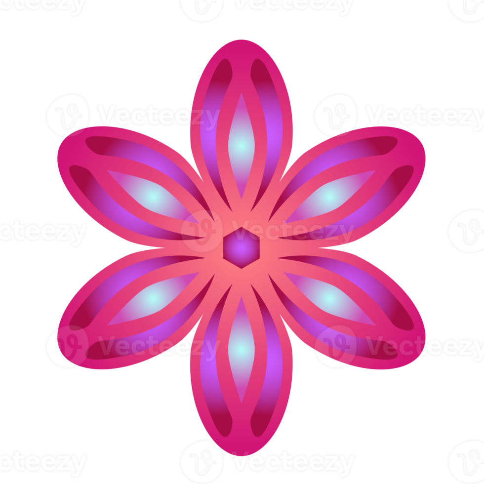 Botanical icon with vibrant colors and gradient. PNG with transparent background.