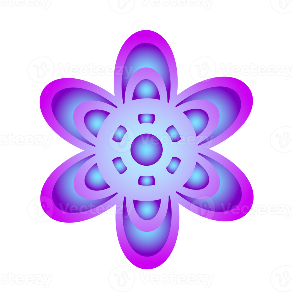 Botanical icon with vibrant colors and gradient. PNG with transparent background.