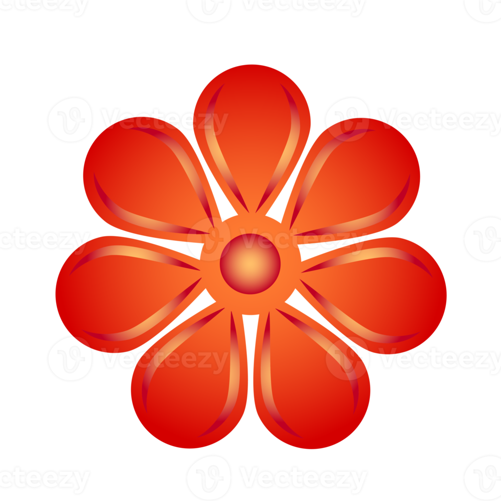Botanical icon with vibrant colors and gradient. PNG with transparent background.
