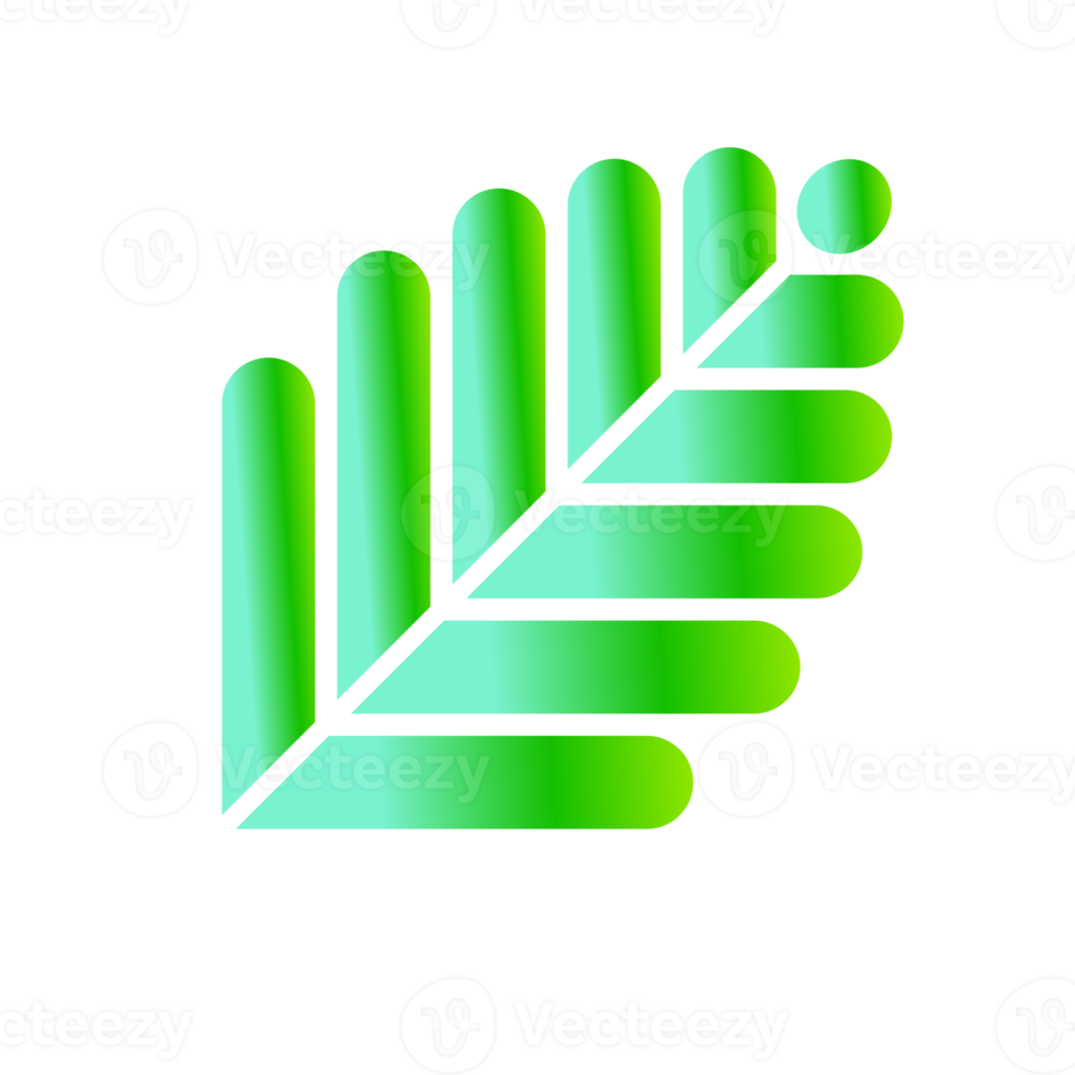 Botanical icon with vibrant colors and gradient. PNG with transparent background.