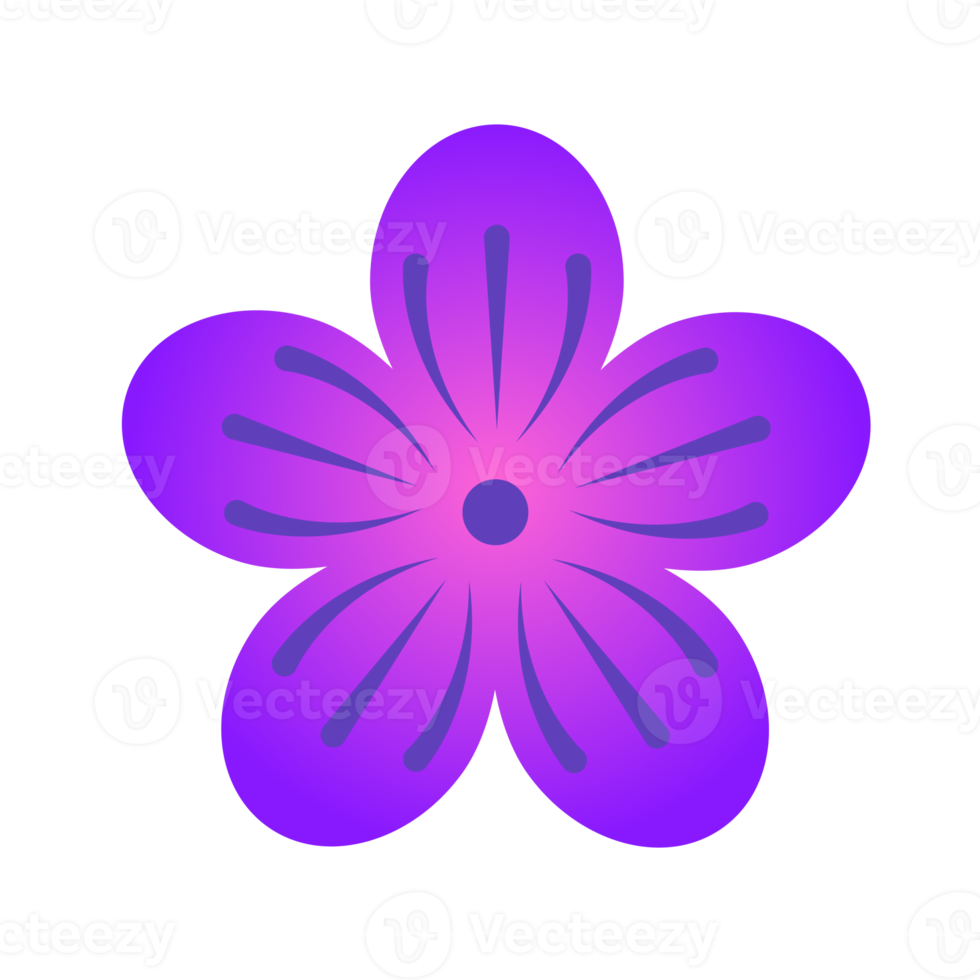 Botanical icon with vibrant colors and gradient. PNG with transparent background.