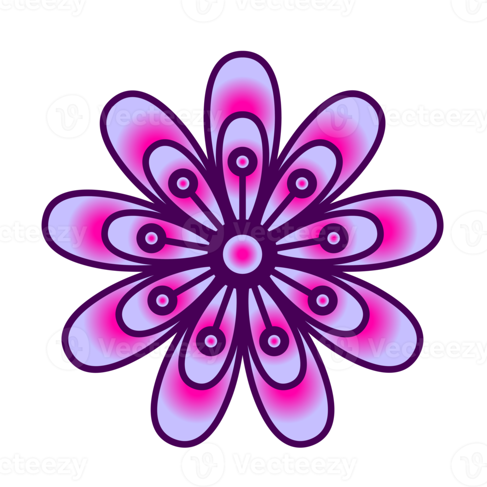 Botanical icon with vibrant colors and gradient. PNG with transparent background.