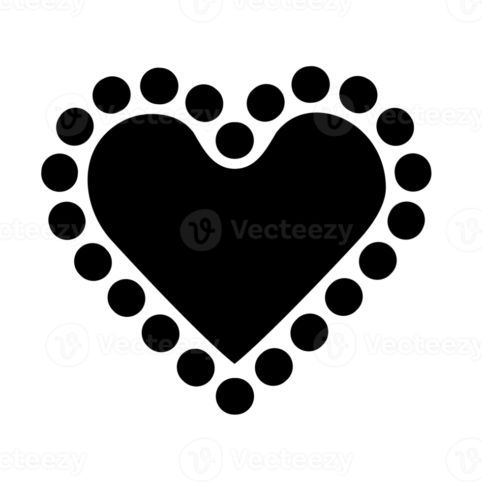 Abstract, stylized heart icon, PNG with transparent background