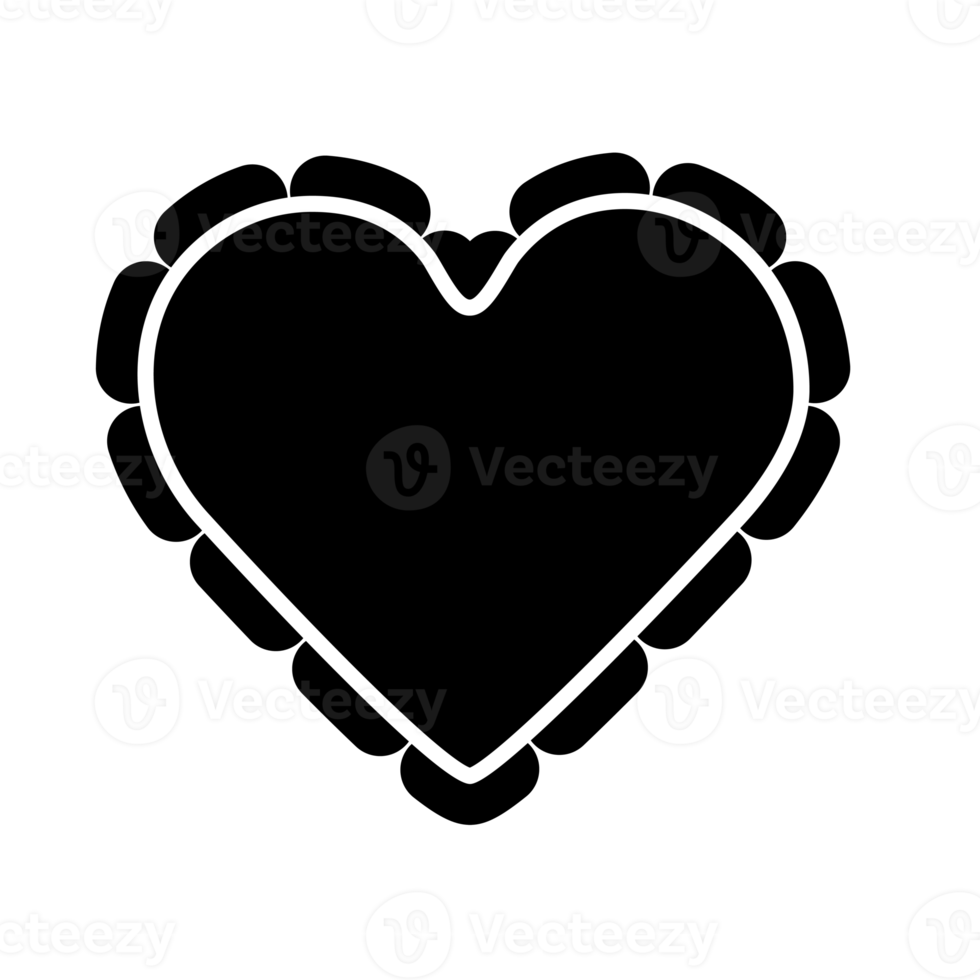 Abstract, stylized heart icon, PNG with transparent background