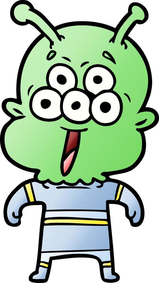 happy cartoon alien vector