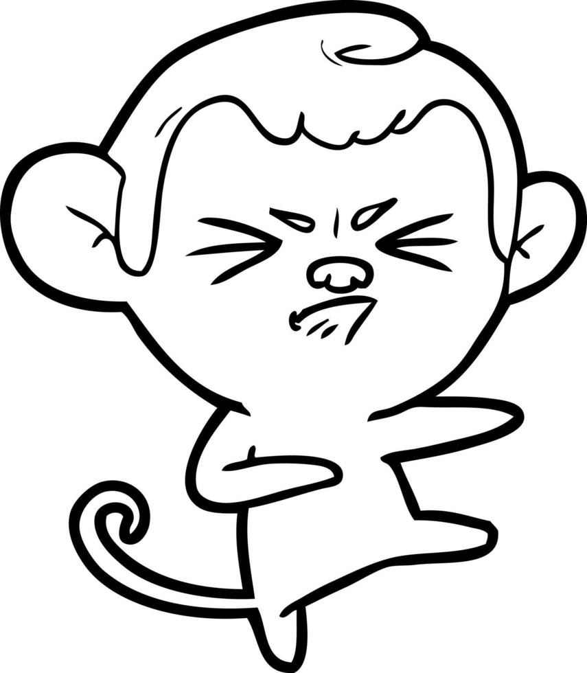 cartoon angry monkey vector
