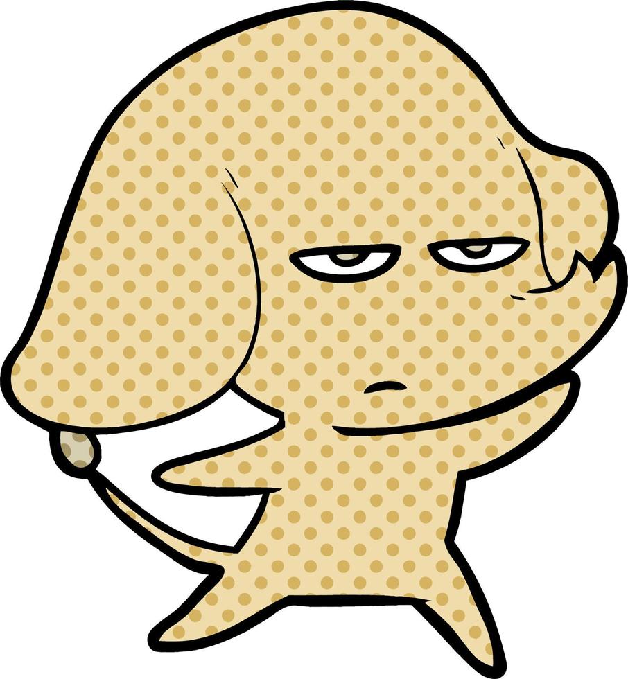 annoyed cartoon elephant vector