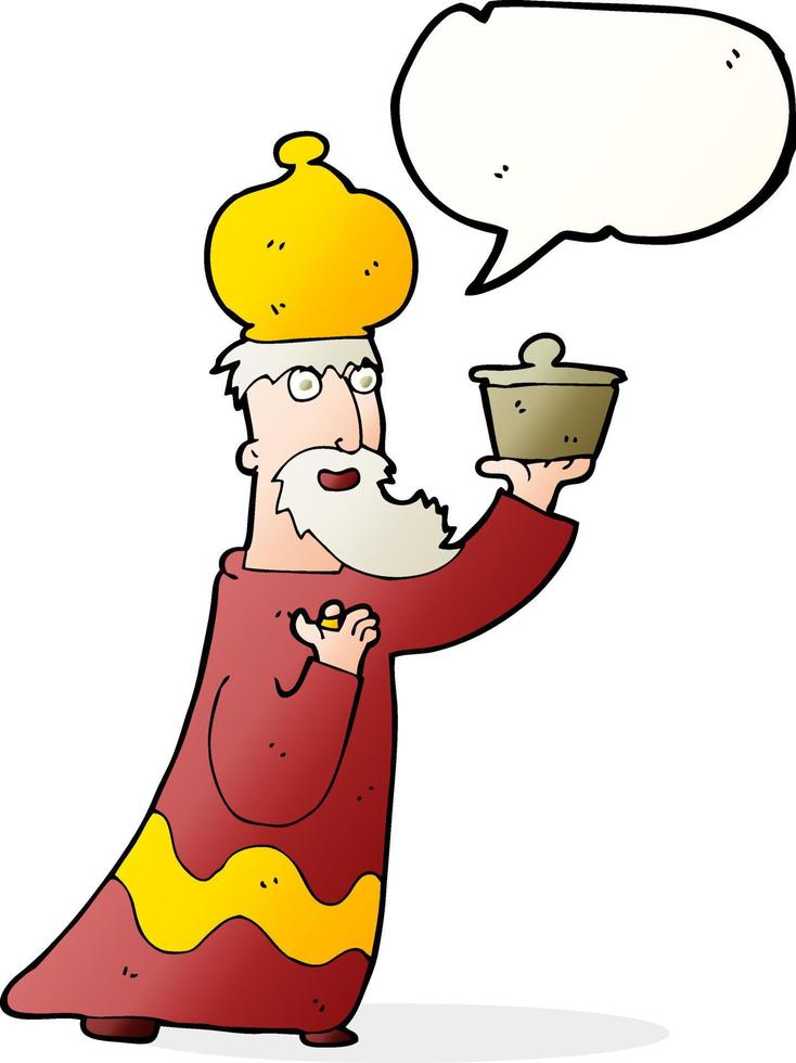 one of the three wise men with speech bubble vector