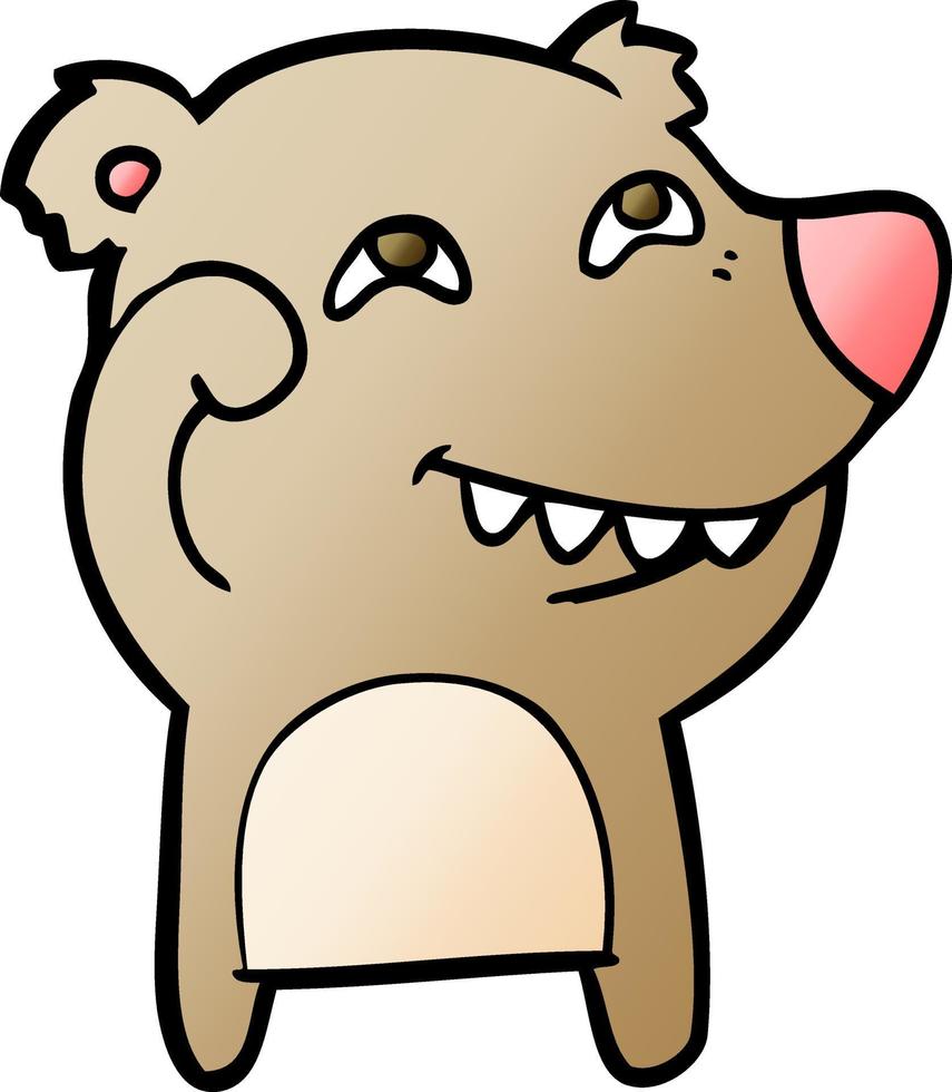 oso de dibujos animados mostrando los dientes vector