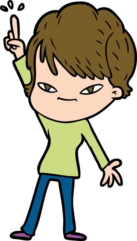 cartoon happy woman vector