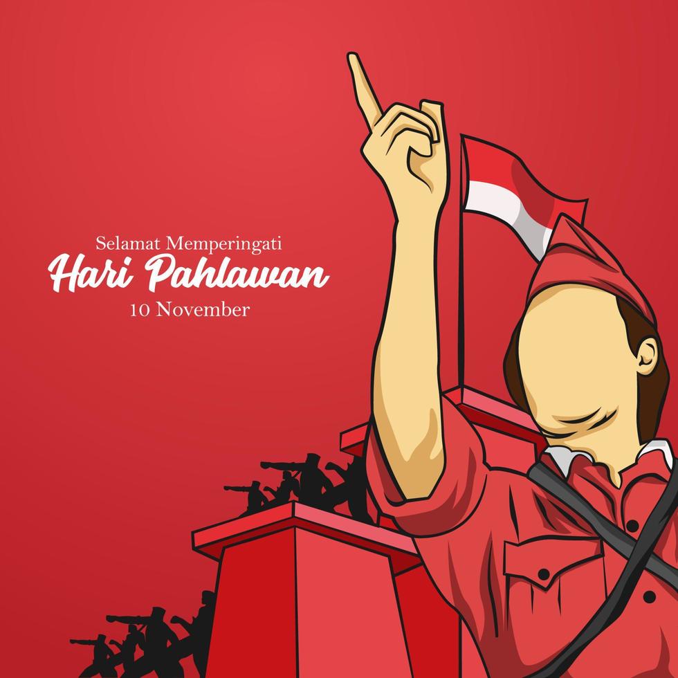 Hari Pahlawan Nasional Means National Heroes Day indonesia day vector