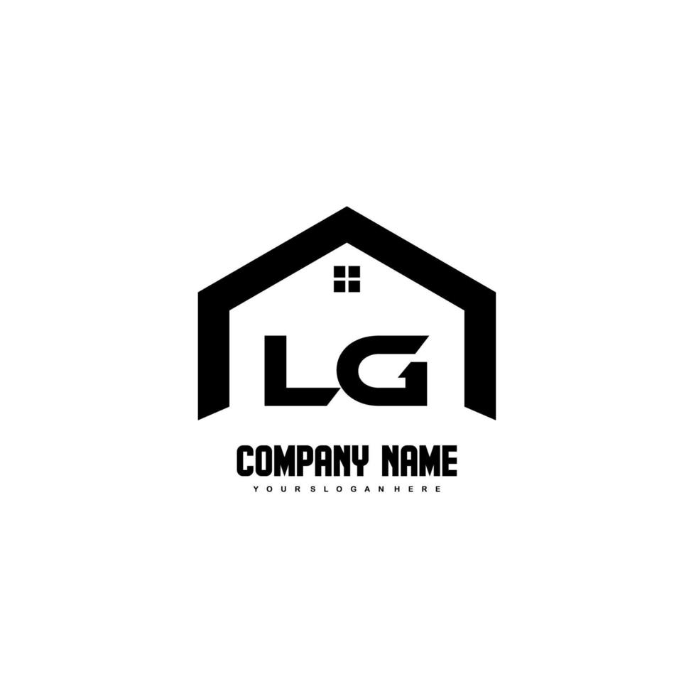 Vector de diseño de logotipo de letras iniciales lg para construcción, hogar, bienes raíces, edificio, propiedad.