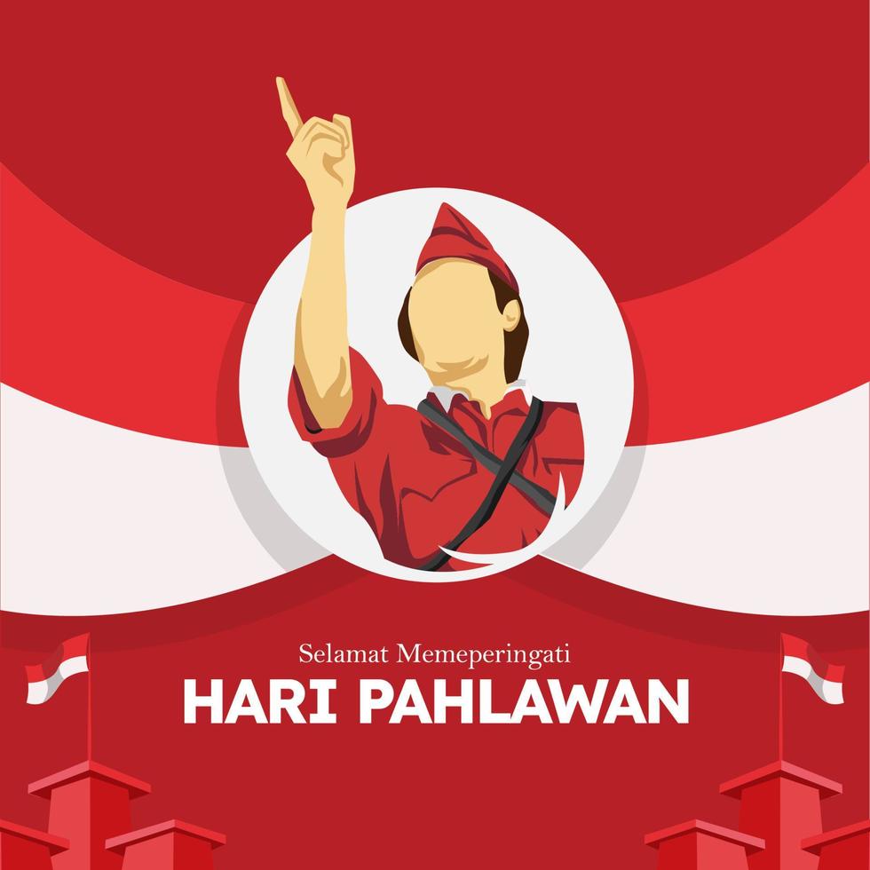 hari pahlawan nasional significa día de los héroes nacionales día de indonesia vector