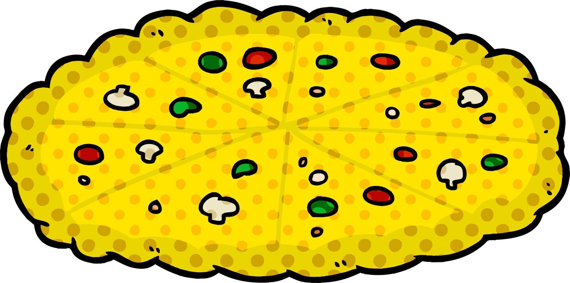 pizza de queso doble de dibujos animados vector