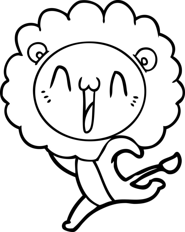 happy cartoon lion vector