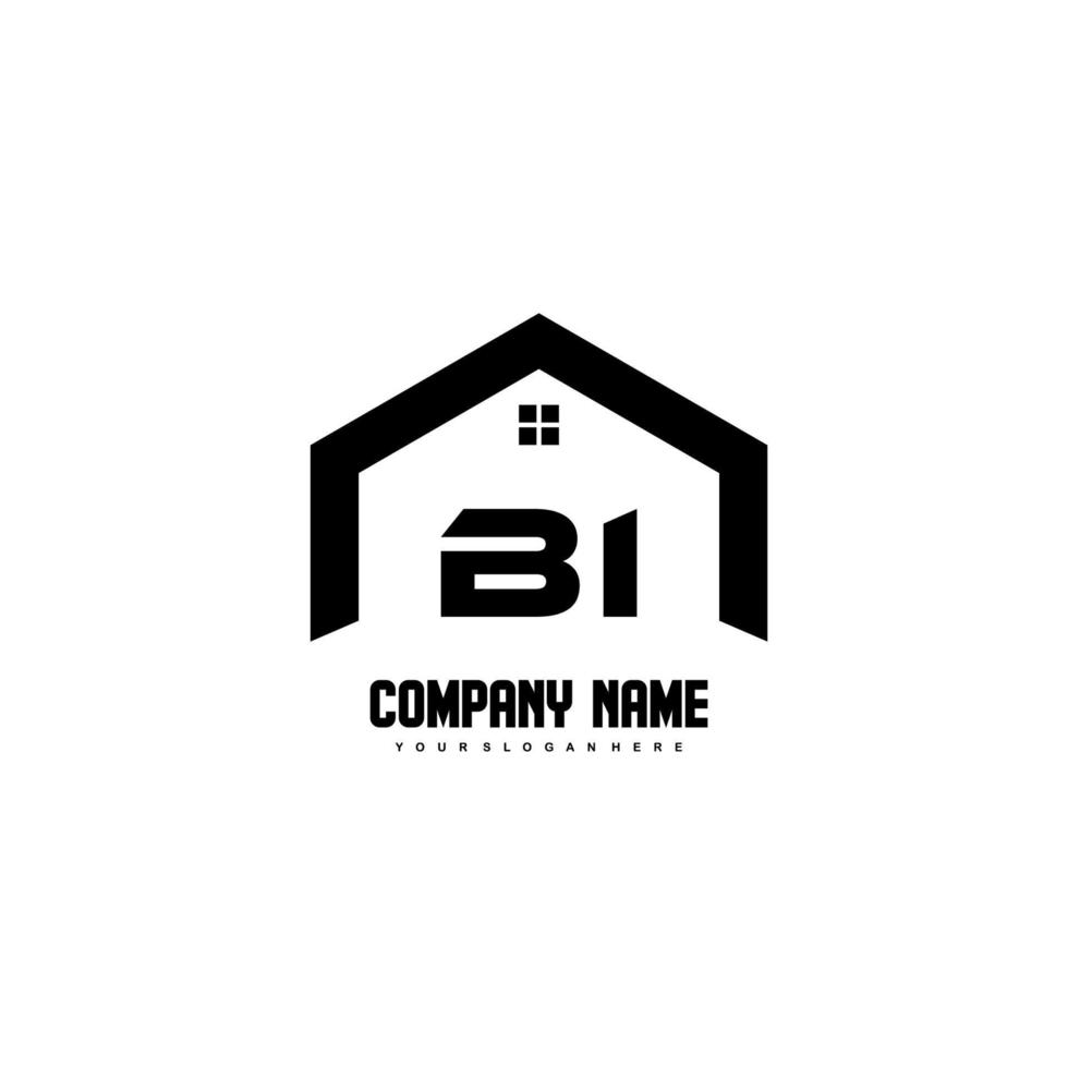 BI Initial Letters Logo design vector for construction, home, real estate, building, property.