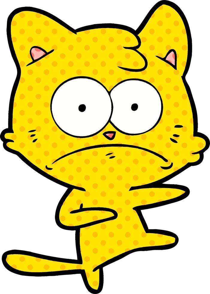 cartoon nervous cat vector