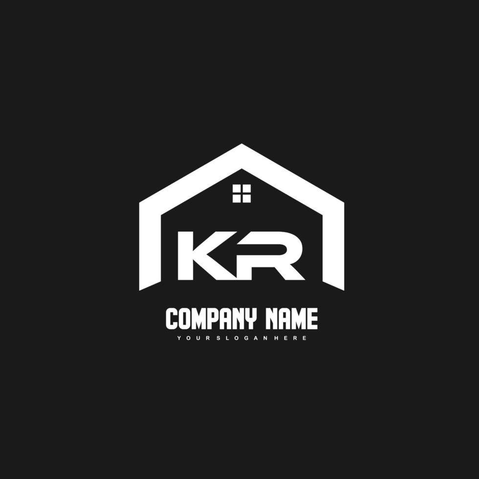 KR Initial Letters Logo design vector for construction, home, real estate, building, property.