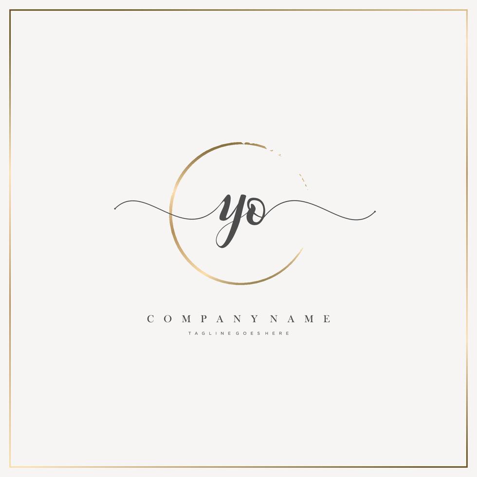 YO Initial Letter handwriting logo hand drawn template vector, logo for beauty, cosmetics, wedding, fashion and business vector