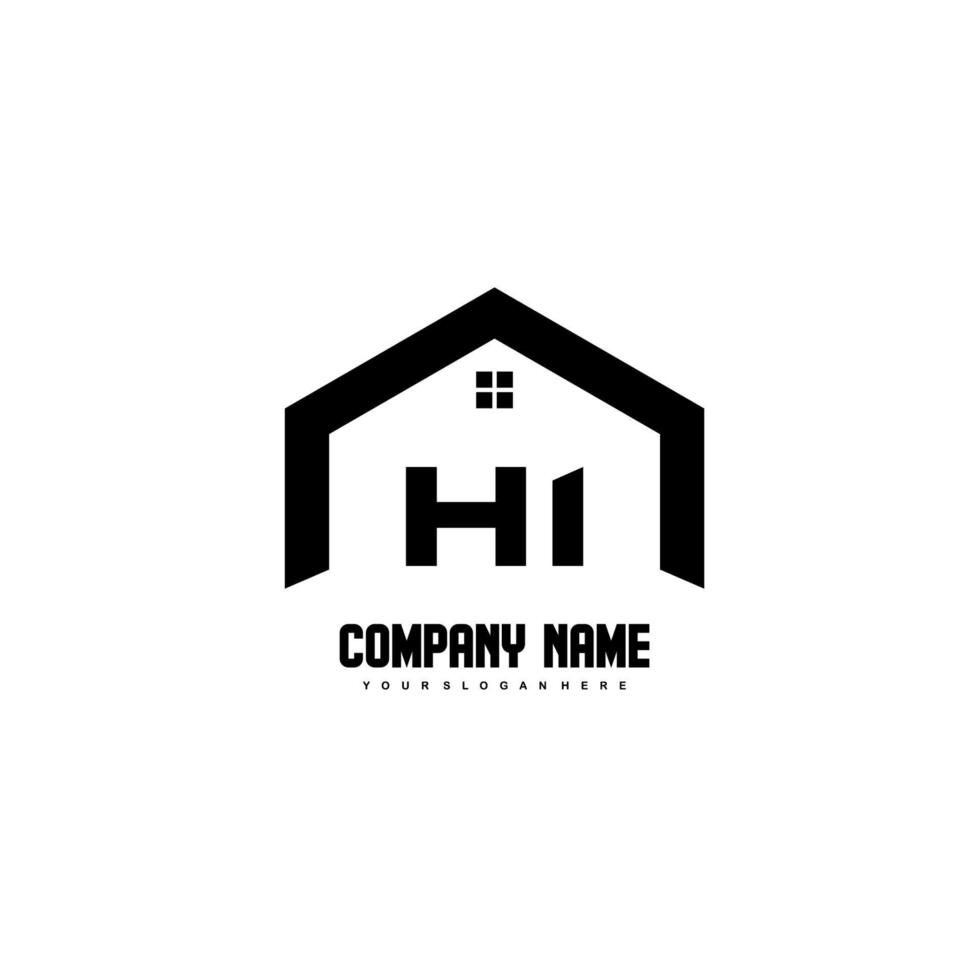 HI Initial Letters Logo design vector for construction, home, real estate, building, property.