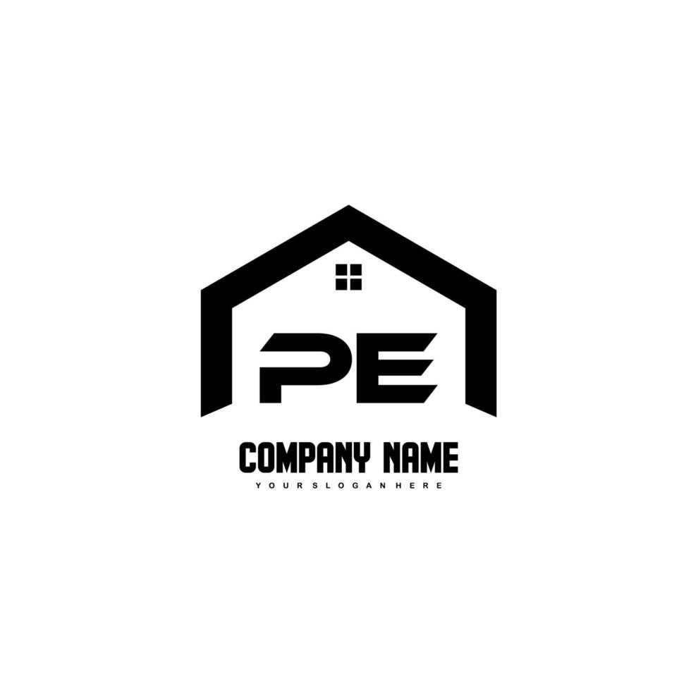 PE Initial Letters Logo design vector for construction, home, real estate, building, property.