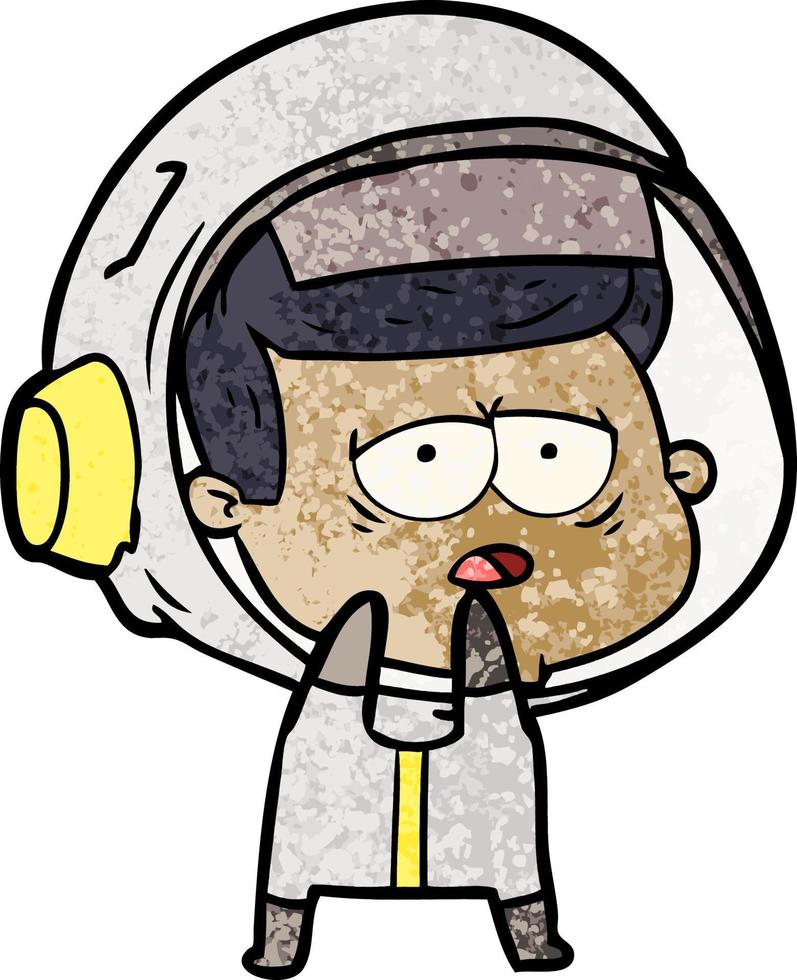 cartoon tired astronaut vector