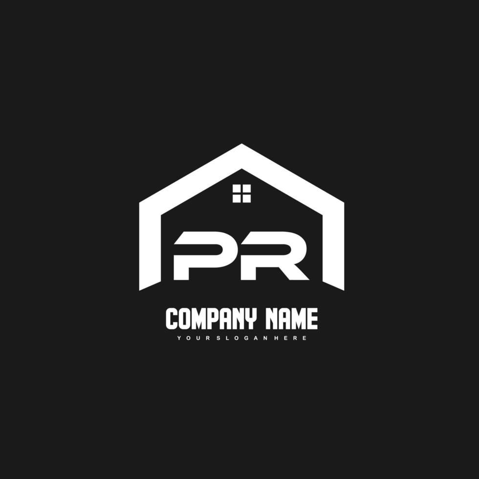 PR Initial Letters Logo design vector for construction, home, real estate, building, property.