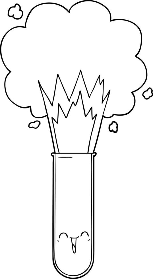 cartoon exploding chemicals in test tube vector