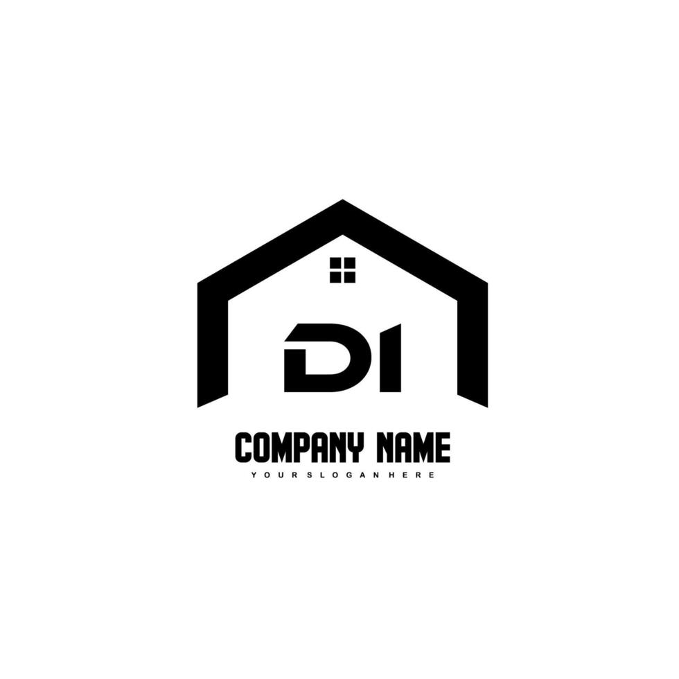 di vector de diseño de logotipo de letras iniciales para construcción, hogar, bienes raíces, edificio, propiedad.