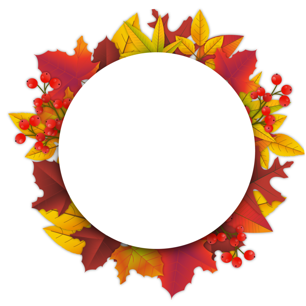 Autumn Wreath Frame Border png