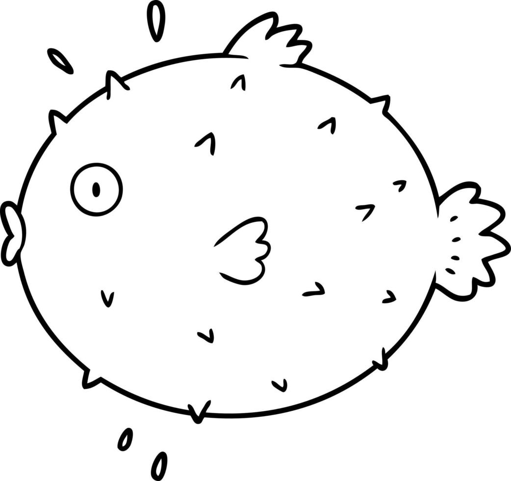 cartoon puffer fish vector