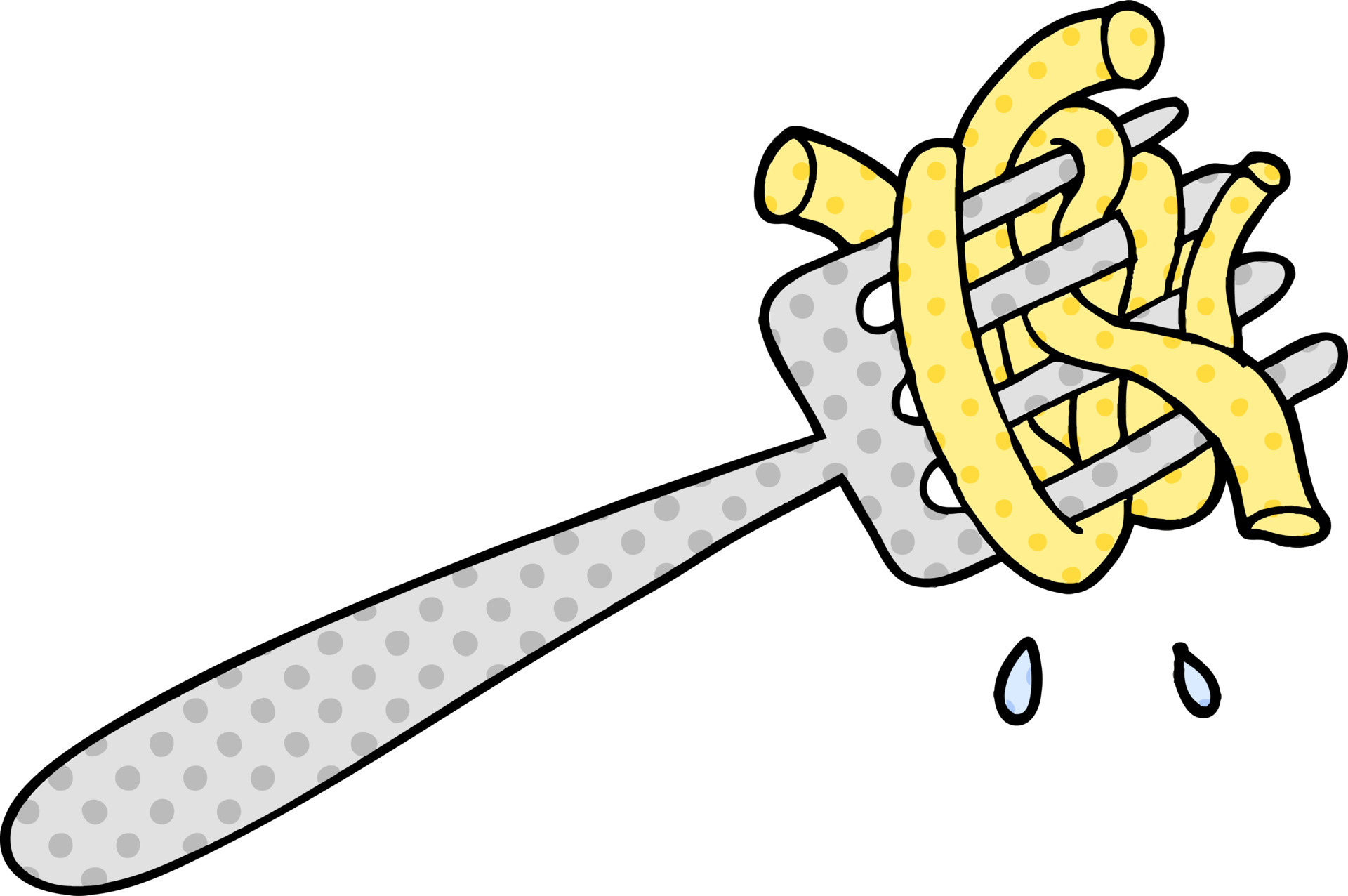 cartoon spaghetti on fork 12302940 Vector Art at Vecteezy